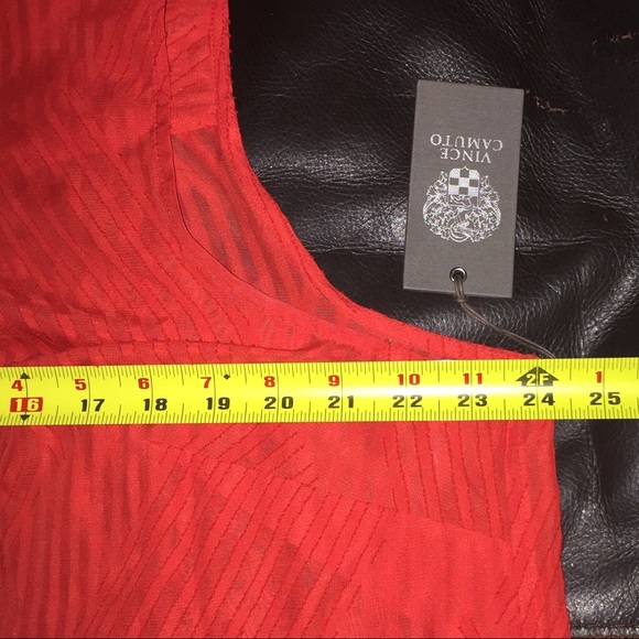 Vince Camuto sheer tunic red sleeveless sheer elegant burnout patterned XXL - Picture 10 of 15